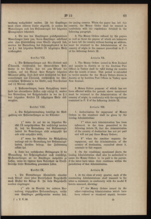 Post- und Telegraphen-Verordnungsblatt für das Verwaltungsgebiet des K.-K. Handelsministeriums 19070131 Seite: 9