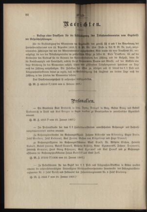 Post- und Telegraphen-Verordnungsblatt für das Verwaltungsgebiet des K.-K. Handelsministeriums 19070207 Seite: 2