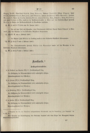 Post- und Telegraphen-Verordnungsblatt für das Verwaltungsgebiet des K.-K. Handelsministeriums 19070209 Seite: 3