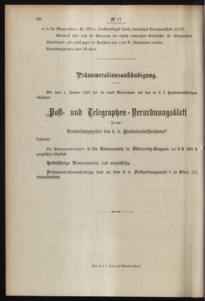 Post- und Telegraphen-Verordnungsblatt für das Verwaltungsgebiet des K.-K. Handelsministeriums 19070209 Seite: 4