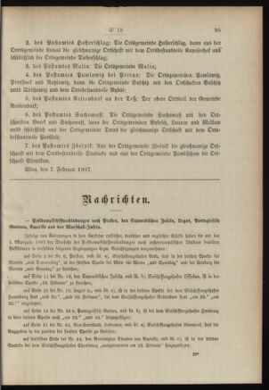 Post- und Telegraphen-Verordnungsblatt für das Verwaltungsgebiet des K.-K. Handelsministeriums 19070212 Seite: 3