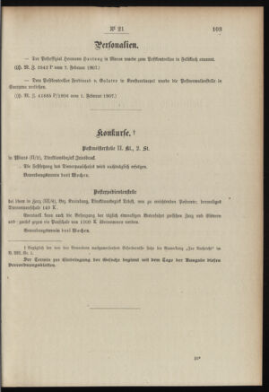 Post- und Telegraphen-Verordnungsblatt für das Verwaltungsgebiet des K.-K. Handelsministeriums 19070215 Seite: 3