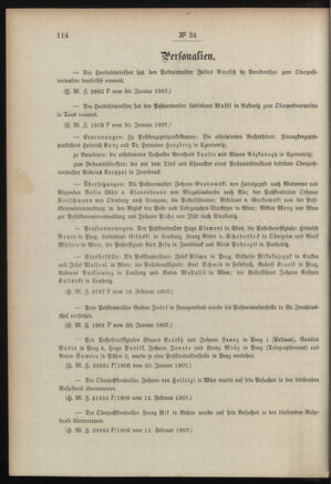 Post- und Telegraphen-Verordnungsblatt für das Verwaltungsgebiet des K.-K. Handelsministeriums 19070227 Seite: 2