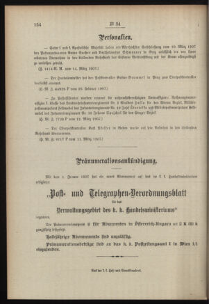 Post- und Telegraphen-Verordnungsblatt für das Verwaltungsgebiet des K.-K. Handelsministeriums 19070319 Seite: 4