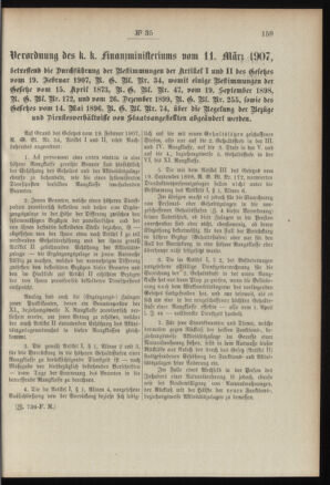 Post- und Telegraphen-Verordnungsblatt für das Verwaltungsgebiet des K.-K. Handelsministeriums 19070319 Seite: 9