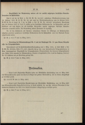 Post- und Telegraphen-Verordnungsblatt für das Verwaltungsgebiet des K.-K. Handelsministeriums 19070322 Seite: 3