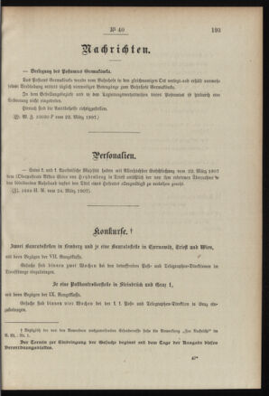 Post- und Telegraphen-Verordnungsblatt für das Verwaltungsgebiet des K.-K. Handelsministeriums 19070329 Seite: 3