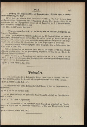 Post- und Telegraphen-Verordnungsblatt für das Verwaltungsgebiet des K.-K. Handelsministeriums 19070502 Seite: 3