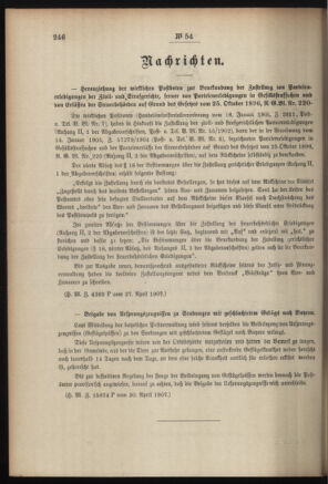 Post- und Telegraphen-Verordnungsblatt für das Verwaltungsgebiet des K.-K. Handelsministeriums 19070504 Seite: 2