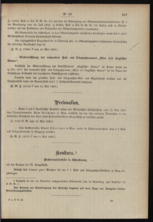 Post- und Telegraphen-Verordnungsblatt für das Verwaltungsgebiet des K.-K. Handelsministeriums 19070522 Seite: 5