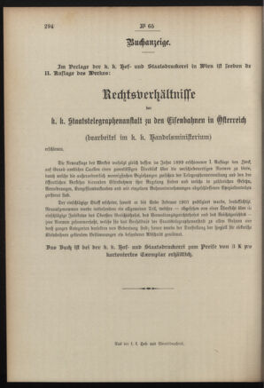 Post- und Telegraphen-Verordnungsblatt für das Verwaltungsgebiet des K.-K. Handelsministeriums 19070608 Seite: 4