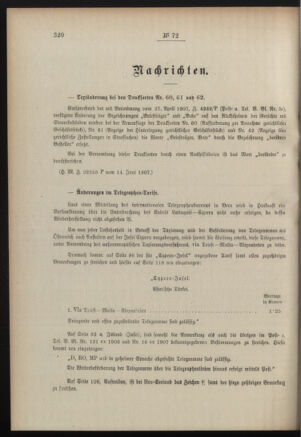 Post- und Telegraphen-Verordnungsblatt für das Verwaltungsgebiet des K.-K. Handelsministeriums 19070624 Seite: 2