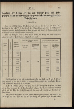 Post- und Telegraphen-Verordnungsblatt für das Verwaltungsgebiet des K.-K. Handelsministeriums 19070807 Seite: 3