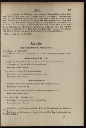 Post- und Telegraphen-Verordnungsblatt für das Verwaltungsgebiet des K.-K. Handelsministeriums 19070813 Seite: 3