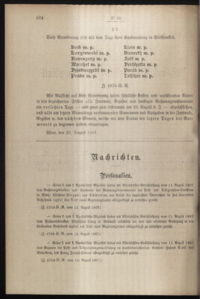 Post- und Telegraphen-Verordnungsblatt für das Verwaltungsgebiet des K.-K. Handelsministeriums 19070828 Seite: 2