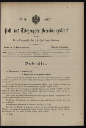 Post- und Telegraphen-Verordnungsblatt für das Verwaltungsgebiet des K.-K. Handelsministeriums