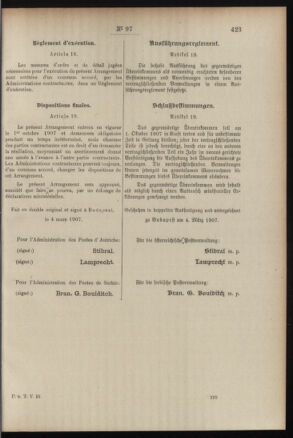 Post- und Telegraphen-Verordnungsblatt für das Verwaltungsgebiet des K.-K. Handelsministeriums 19070907 Seite: 9