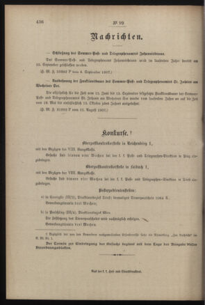 Post- und Telegraphen-Verordnungsblatt für das Verwaltungsgebiet des K.-K. Handelsministeriums 19070909 Seite: 8