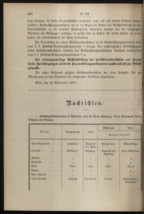 Post- und Telegraphen-Verordnungsblatt für das Verwaltungsgebiet des K.-K. Handelsministeriums 19070919 Seite: 2