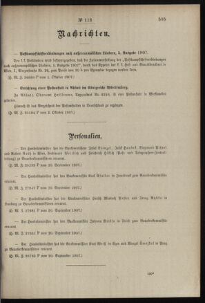 Post- und Telegraphen-Verordnungsblatt für das Verwaltungsgebiet des K.-K. Handelsministeriums 19071015 Seite: 3