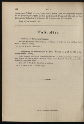 Post- und Telegraphen-Verordnungsblatt für das Verwaltungsgebiet des K.-K. Handelsministeriums 19071018 Seite: 4