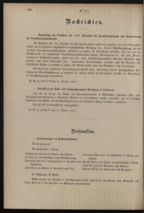 Post- und Telegraphen-Verordnungsblatt für das Verwaltungsgebiet des K.-K. Handelsministeriums 19071024 Seite: 2