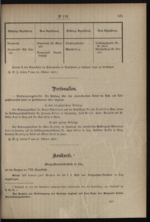 Post- und Telegraphen-Verordnungsblatt für das Verwaltungsgebiet des K.-K. Handelsministeriums 19071029 Seite: 3