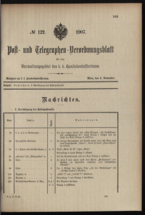 Post- und Telegraphen-Verordnungsblatt für das Verwaltungsgebiet des K.-K. Handelsministeriums