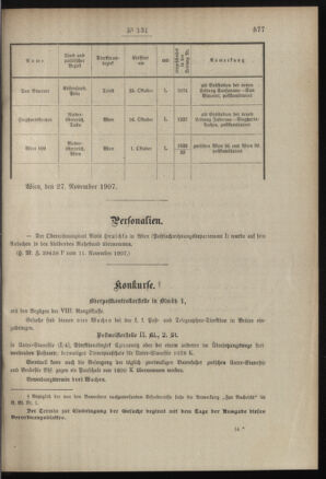 Post- und Telegraphen-Verordnungsblatt für das Verwaltungsgebiet des K.-K. Handelsministeriums 19071130 Seite: 3