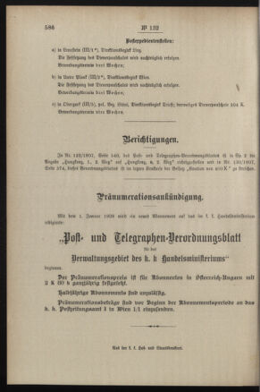 Post- und Telegraphen-Verordnungsblatt für das Verwaltungsgebiet des K.-K. Handelsministeriums 19071203 Seite: 8