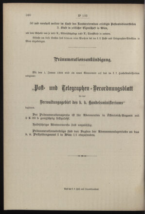 Post- und Telegraphen-Verordnungsblatt für das Verwaltungsgebiet des K.-K. Handelsministeriums 19071205 Seite: 4