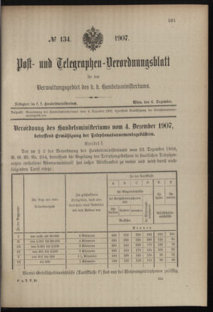 Post- und Telegraphen-Verordnungsblatt für das Verwaltungsgebiet des K.-K. Handelsministeriums