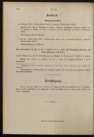 Post- und Telegraphen-Verordnungsblatt für das Verwaltungsgebiet des K.-K. Handelsministeriums 19071227 Seite: 6