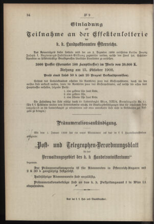 Post- und Telegraphen-Verordnungsblatt für das Verwaltungsgebiet des K.-K. Handelsministeriums 19080125 Seite: 4