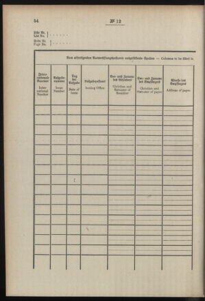 Post- und Telegraphen-Verordnungsblatt für das Verwaltungsgebiet des K.-K. Handelsministeriums 19080130 Seite: 12