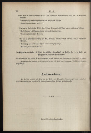 Post- und Telegraphen-Verordnungsblatt für das Verwaltungsgebiet des K.-K. Handelsministeriums 19080205 Seite: 4