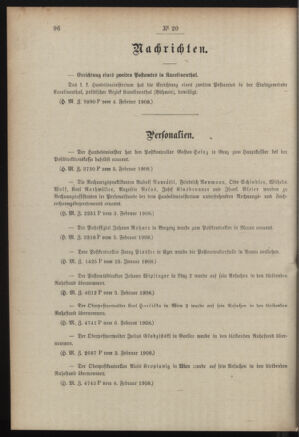 Post- und Telegraphen-Verordnungsblatt für das Verwaltungsgebiet des K.-K. Handelsministeriums 19080214 Seite: 2