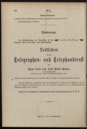 Post- und Telegraphen-Verordnungsblatt für das Verwaltungsgebiet des K.-K. Handelsministeriums 19080215 Seite: 4