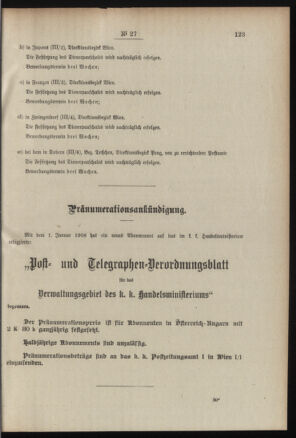 Post- und Telegraphen-Verordnungsblatt für das Verwaltungsgebiet des K.-K. Handelsministeriums 19080303 Seite: 3