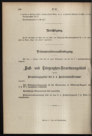 Post- und Telegraphen-Verordnungsblatt für das Verwaltungsgebiet des K.-K. Handelsministeriums 19080310 Seite: 6