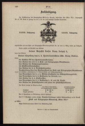 Post- und Telegraphen-Verordnungsblatt für das Verwaltungsgebiet des K.-K. Handelsministeriums 19080314 Seite: 4