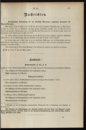 Post- und Telegraphen-Verordnungsblatt für das Verwaltungsgebiet des K.-K. Handelsministeriums 19080403 Seite: 3