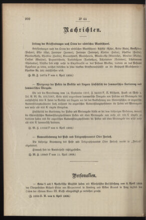 Post- und Telegraphen-Verordnungsblatt für das Verwaltungsgebiet des K.-K. Handelsministeriums 19080415 Seite: 2