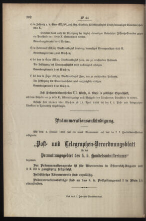 Post- und Telegraphen-Verordnungsblatt für das Verwaltungsgebiet des K.-K. Handelsministeriums 19080415 Seite: 4