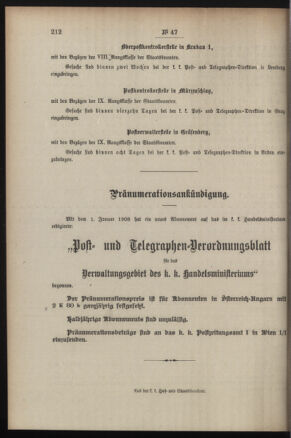 Post- und Telegraphen-Verordnungsblatt für das Verwaltungsgebiet des K.-K. Handelsministeriums 19080425 Seite: 4