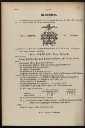 Post- und Telegraphen-Verordnungsblatt für das Verwaltungsgebiet des K.-K. Handelsministeriums 19080505 Seite: 4