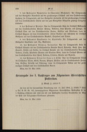 Post- und Telegraphen-Verordnungsblatt für das Verwaltungsgebiet des K.-K. Handelsministeriums 19080523 Seite: 4