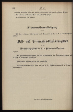 Post- und Telegraphen-Verordnungsblatt für das Verwaltungsgebiet des K.-K. Handelsministeriums 19080526 Seite: 8