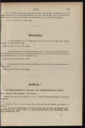 Post- und Telegraphen-Verordnungsblatt für das Verwaltungsgebiet des K.-K. Handelsministeriums 19080606 Seite: 3