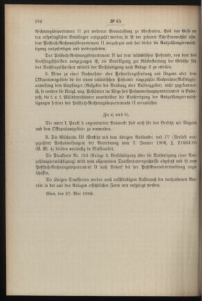 Post- und Telegraphen-Verordnungsblatt für das Verwaltungsgebiet des K.-K. Handelsministeriums 19080612 Seite: 8